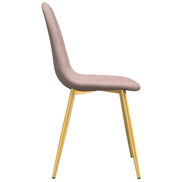 vidaXL Eetkamerstoelen 2 st fluweel roze