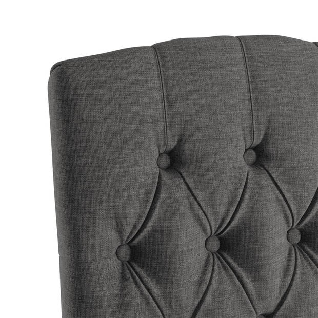 vidaXL Eetkamerstoelen 4 st linnen-look stof grijs