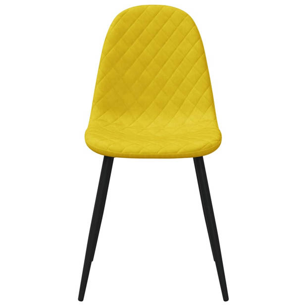 vidaXL Eetkamerstoelen 4 st fluweel mosterdgeel