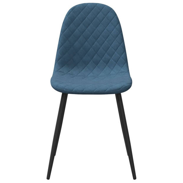 vidaXL Eetkamerstoelen 4 st fluweel blauw