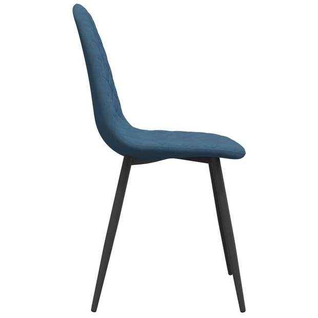 vidaXL Eetkamerstoelen 4 st fluweel blauw