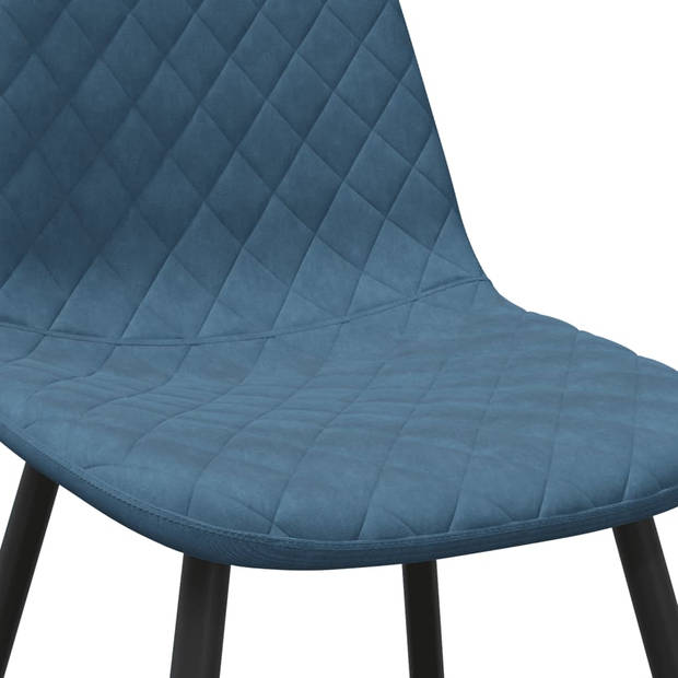 vidaXL Eetkamerstoelen 4 st fluweel blauw