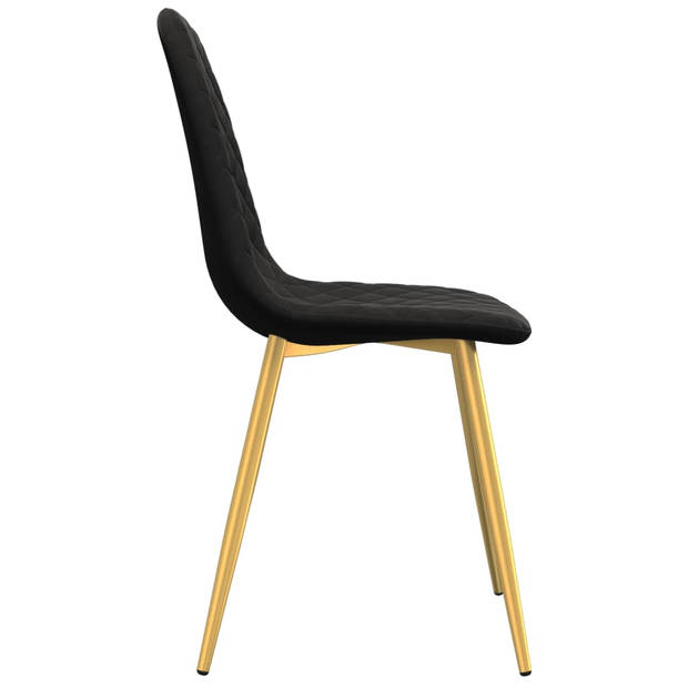 vidaXL Eetkamerstoelen 6 st fluweel zwart