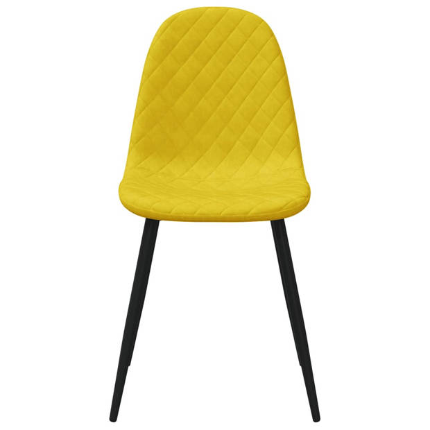 vidaXL Eetkamerstoelen 6 st fluweel mosterdgeel