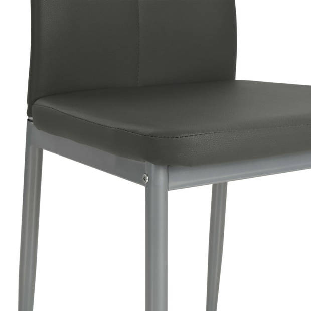 vidaXL Eetkamerstoelen 4 st kunstleer grijs