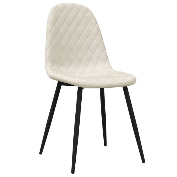 vidaXL Eetkamerstoelen 6 st fluweel crèmewit