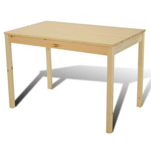 vidaXL Eettafel met 4 stoelen hout naturel