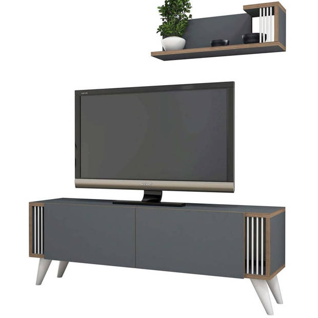 Homemania Tv-meubel Nicol 120x31x42 cm antraciet