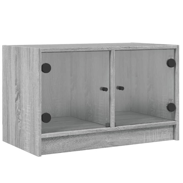 vidaXL Tv-meubel met glazen deuren 68x37x42 cm grijs sonoma eiken