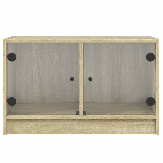 vidaXL Tv-meubel met glazen deuren 68x37x42 cm sonoma eikenkleurig