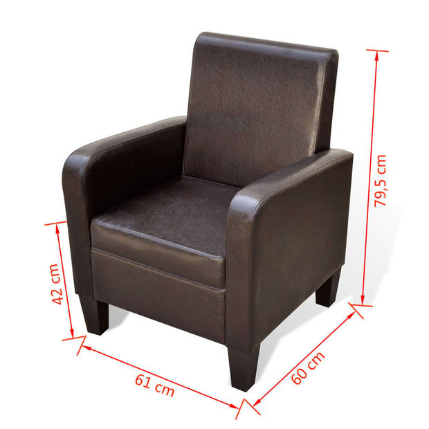 vidaXL Fauteuil kunstleer bruin