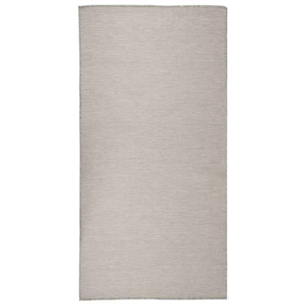 vidaXL Buitenkleed platgeweven 100x200 cm taupe