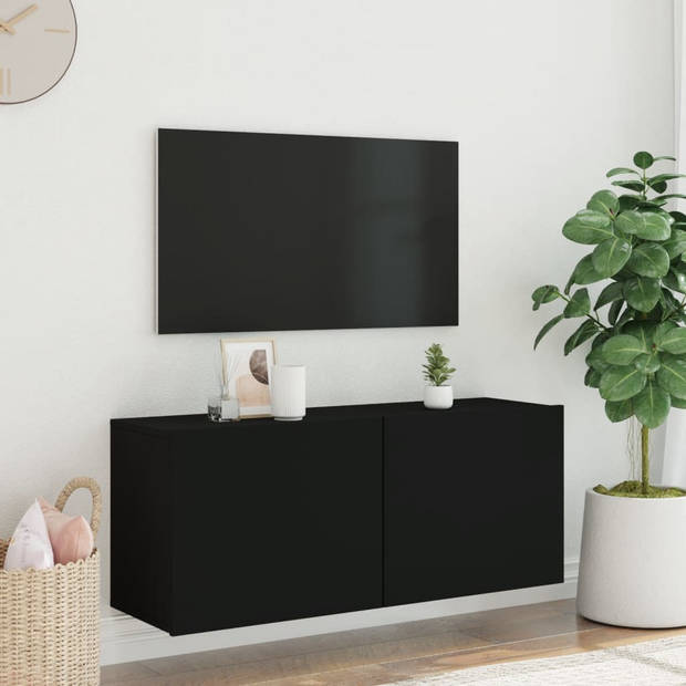 vidaXL Tv-meubel wandgemonteerd 100x30x41 cm zwart