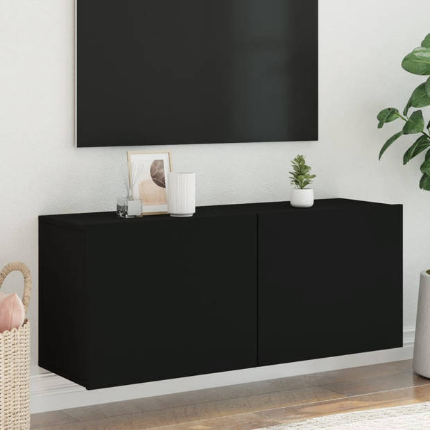 vidaXL Tv-meubel wandgemonteerd 100x30x41 cm zwart