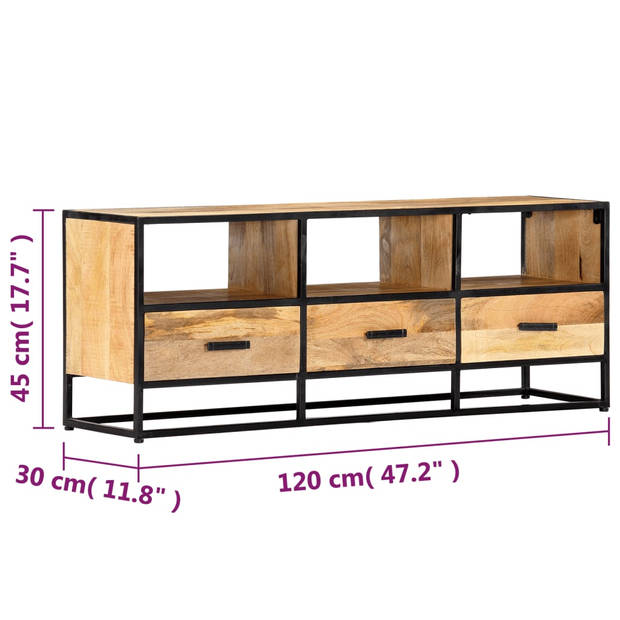 vidaXL Tv-meubel 120x30x45 cm massief mangohout