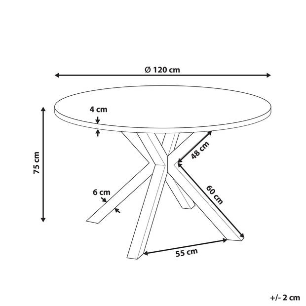 Beliani MALETTO - Ronde tafel-Wit-Aluminium