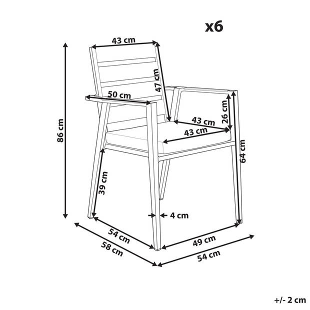 Beliani TAVIANO - Tuinstoel-Wit-Aluminium