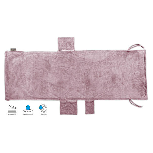 LINNICK Strandlaken Ligbed Handdoek Microvezel 75x215cm (3 in 1) - rosé