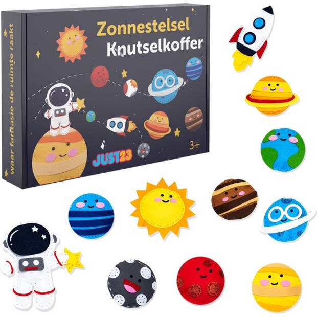 JUST23 Kosmische Knutselkoffer Zonnestelsel Edition - Knutseldoos - Knutselkoffer Voor Jongens - Knutselpakket