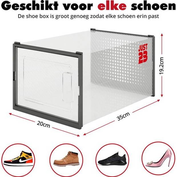 JUST23 Schoenen opbergsysteem 6PACK - Schoenen organizer - Sneakerbox - Schoenenopbergers