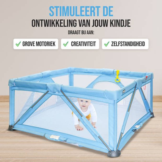 PEACE Uitvouwbare Grondbox - 150x150cm - Playpen - Babybox - Speelbox met 50x Oceaan Ballen + Handringen