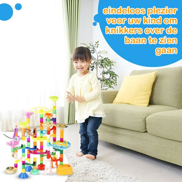 JUST23 Knikkerbaan Ultimate Set - Marble Run - 150 Onderdelen - Incl. Glow in the dark knikkers 30ST