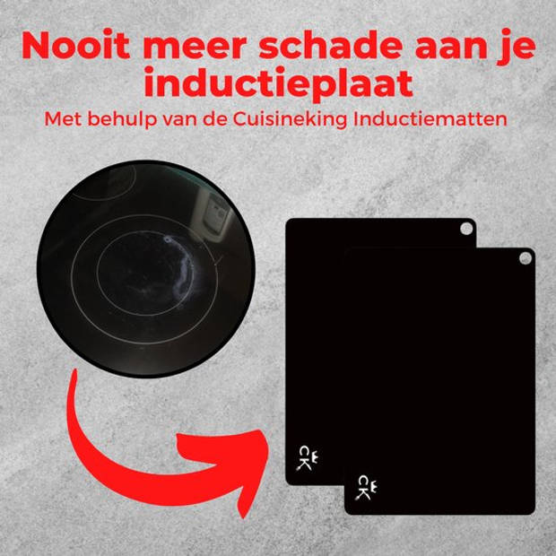 CuisineKing Inductie Beschermer Mat - 2 stuks - Onderzetters Pannen - Panbeschermers - Inductie Koken tot 250 ºC