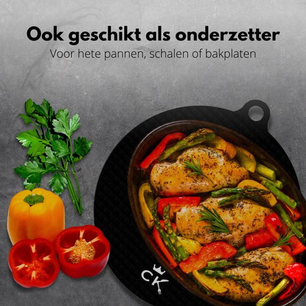 CuisineKing Inductie Beschermer Mat - 4 stuks - Antislip - Panbeschermers - Inductie Koken tot 250 ºC