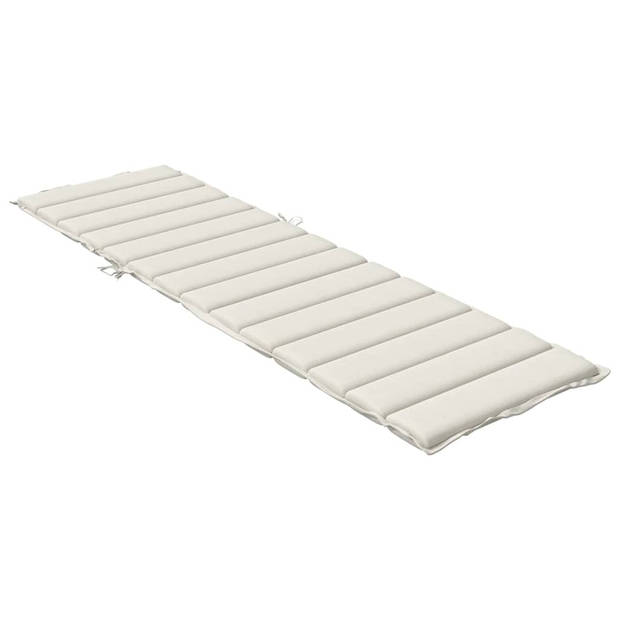 vidaXL Ligbedkussen 200x60x4 cm stof gemêleerd crèmekleurig