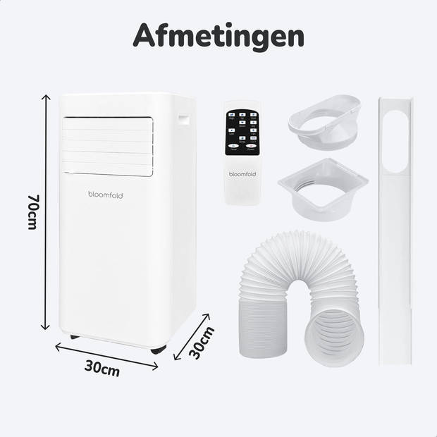 Bloomfold Mobiele Airco - 9.000 BTU - 4-in-1 - tot 25m² koelen