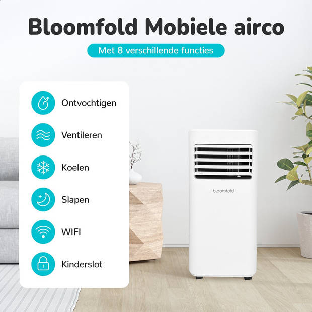 Bloomfold Mobiele Airco - 9.000 BTU - 4-in-1 - tot 25m² koelen