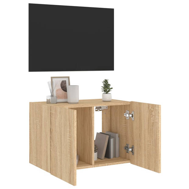 vidaXL Tv-wandmeubel met LED-verlichting 60x35x41 cm sonoma eikenkleur