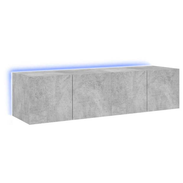 vidaXL Tv-wandmeubelen met LED-verlichting 2 st 60x35x31 cm betongrijs