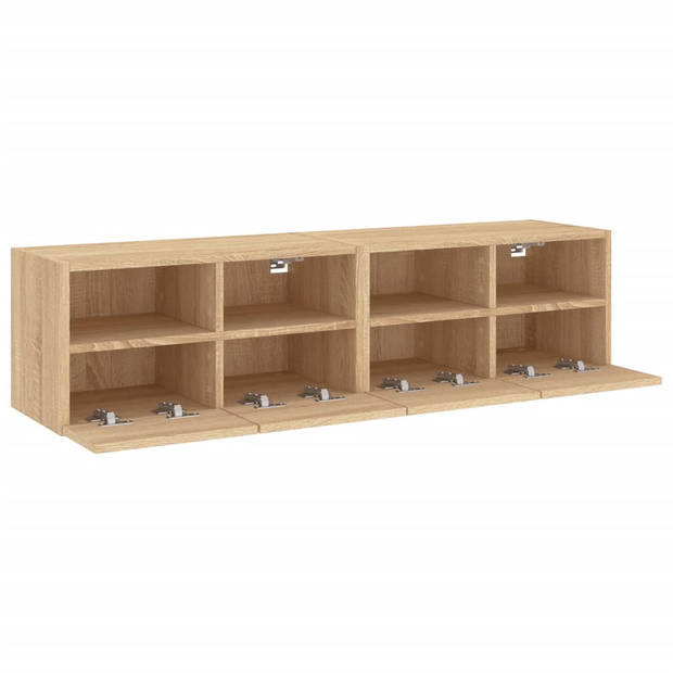 vidaXL Tv-meubels 2 st 60x30x30 cm bewerkt hout sonoma eikenkleurig