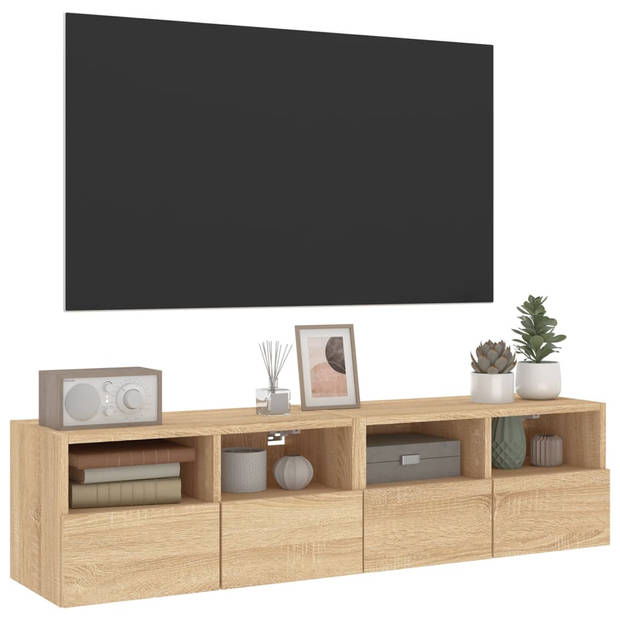 vidaXL Tv-meubels 2 st 60x30x30 cm bewerkt hout sonoma eikenkleurig