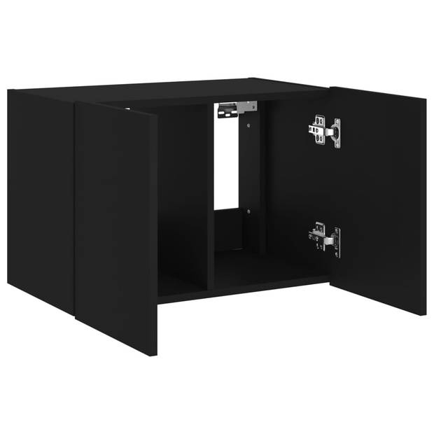 vidaXL Tv-wandmeubel met LED-verlichting 60x35x41 cm zwart