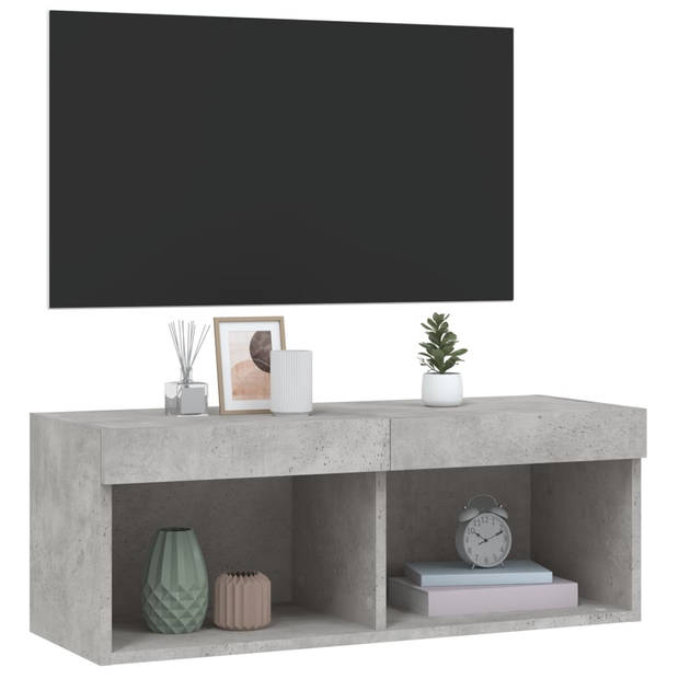 vidaXL Tv-meubel met LED-verlichting 80x30x30 cm betongrijs