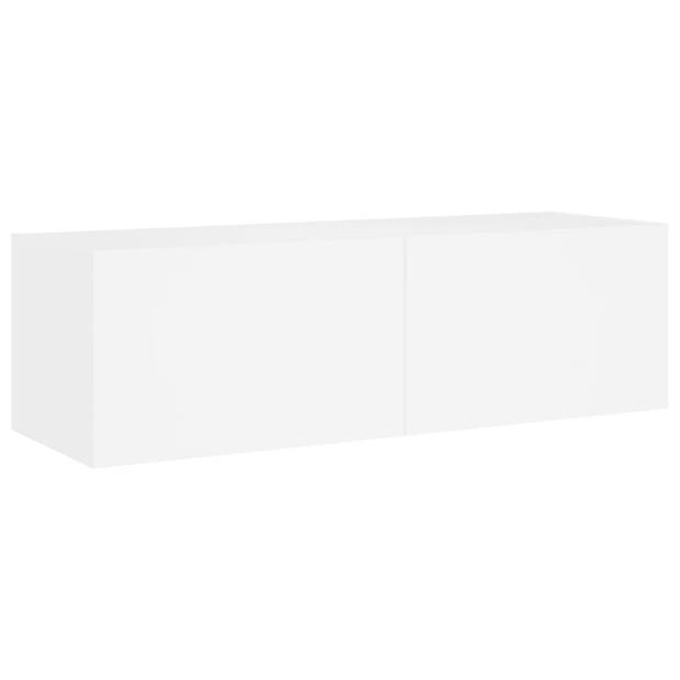 vidaXL Tv-wandmeubel met LED-verlichting 100x35x31 cm wit