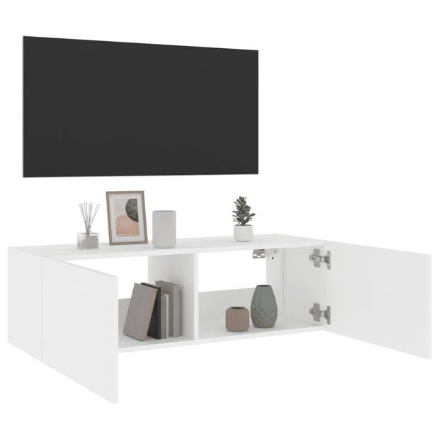 vidaXL Tv-wandmeubel met LED-verlichting 100x35x31 cm wit