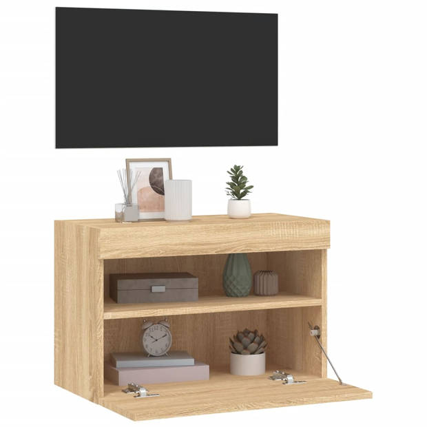 vidaXL Tv-wandmeubel met LED-verlichting 60x30x40 cm sonoma eikenkleur