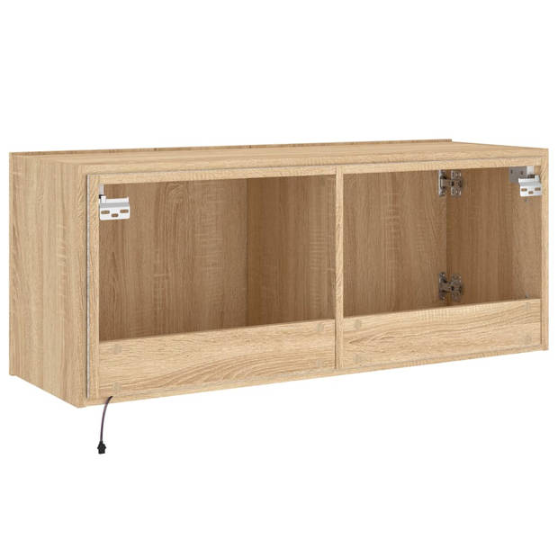 vidaXL Tv-wandmeubel met LED-verlichting 100x35x41 cm sonoma eiken