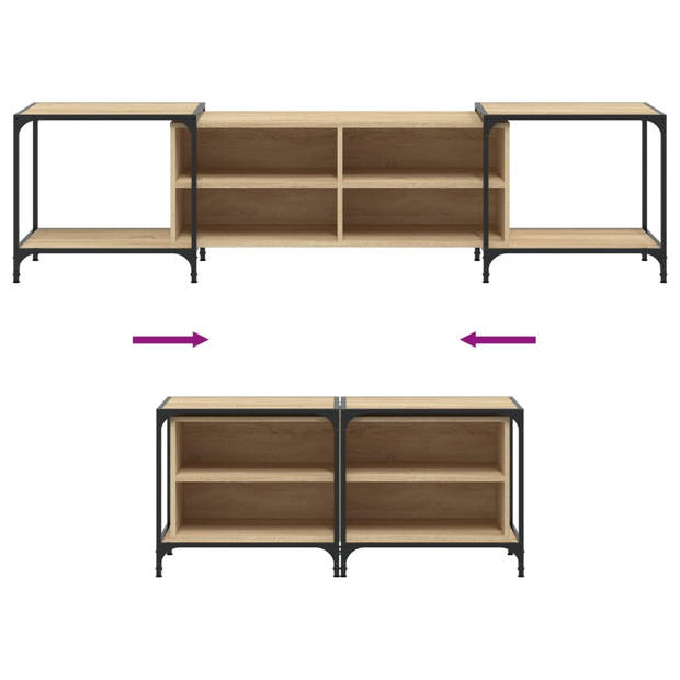 vidaXL Tv-meubel 203x37x50 cm bewerkt hout sonoma eikenkleurig