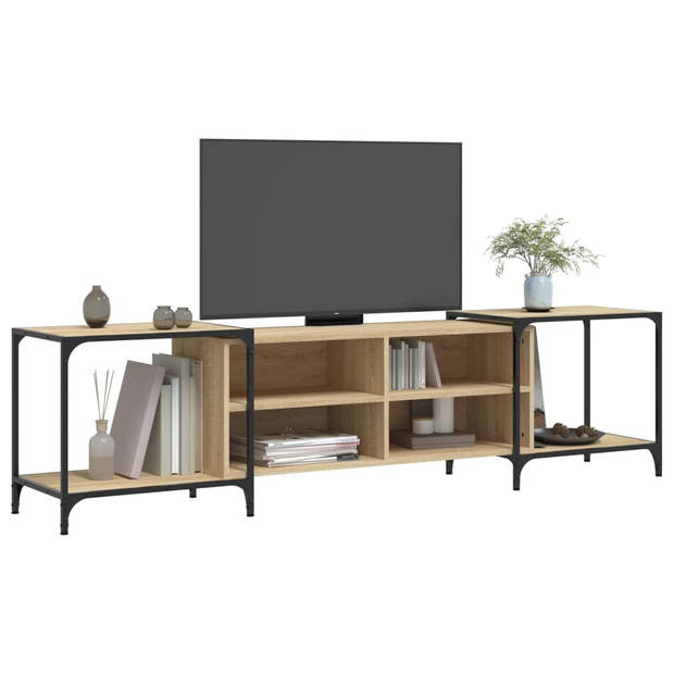 vidaXL Tv-meubel 203x37x50 cm bewerkt hout sonoma eikenkleurig