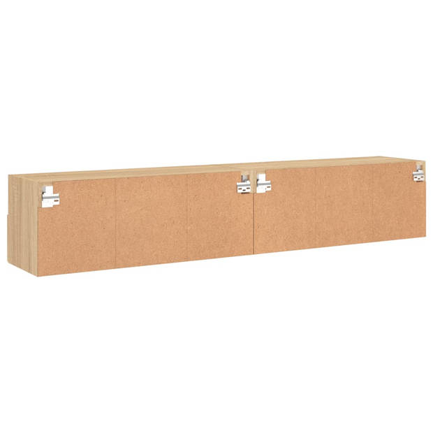 vidaXL Tv-wandmeubels 2 st 80x30x30 cm bewerkt hout sonoma eikenkleur