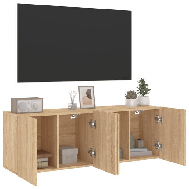 vidaXL Tv-meubels 2 st wandgemonteerd 60x30x41 cm sonoma eikenkleurig