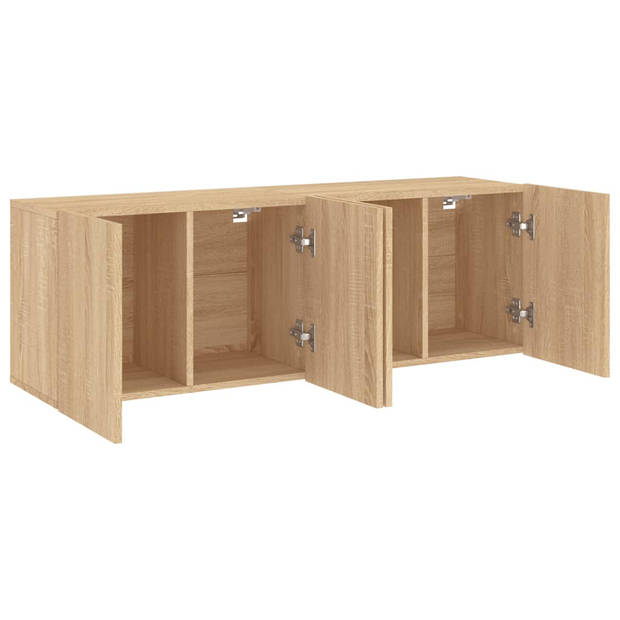 vidaXL Tv-meubels 2 st wandgemonteerd 60x30x41 cm sonoma eikenkleurig