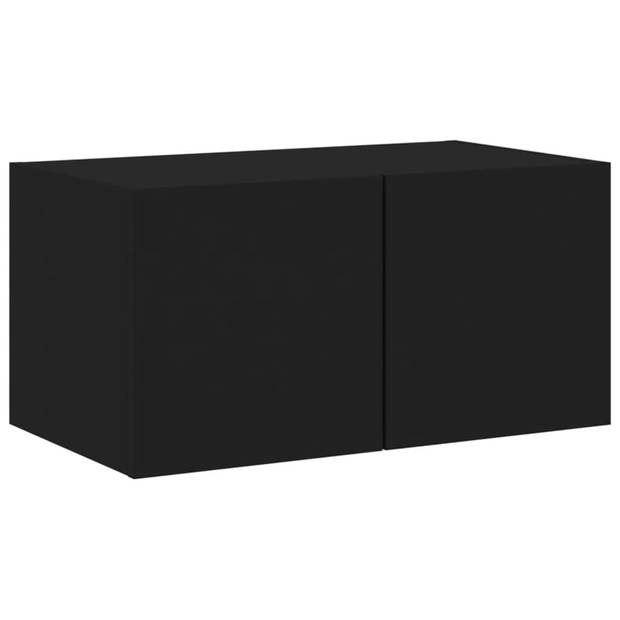 vidaXL Tv-wandmeubel met LED-verlichting 60x35x31 cm zwart