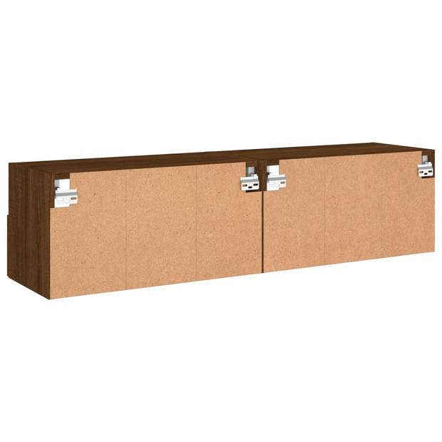 vidaXL Tv-wandmeubels 2 st 60x30x30 cm bewerkt hout bruin eikenkleur