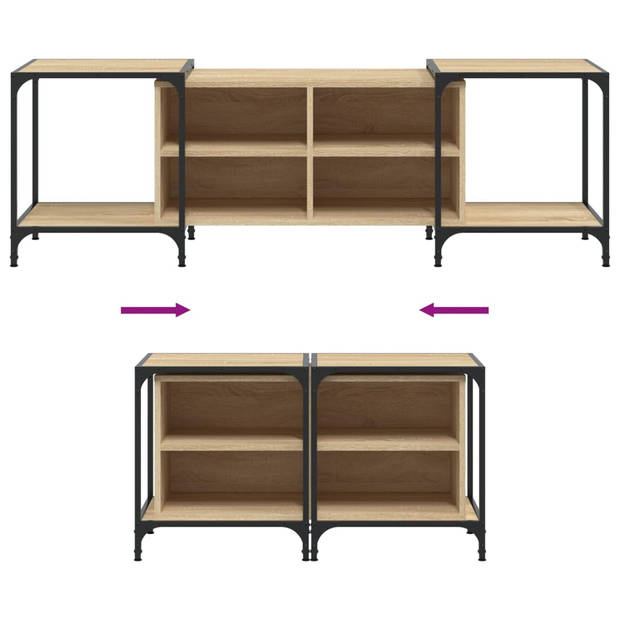 vidaXL Tv-meubel 153x37x50 cm bewerkt hout sonoma eikenkleurig