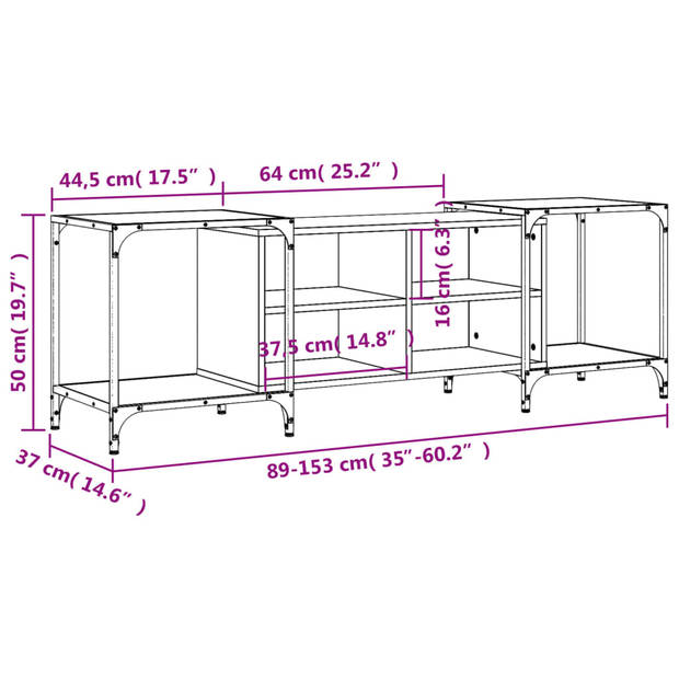 vidaXL Tv-meubel 153x37x50 cm bewerkt hout sonoma eikenkleurig